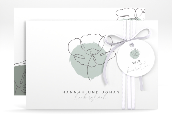 Save the Date-Karte Flowerline A6 Karte quer