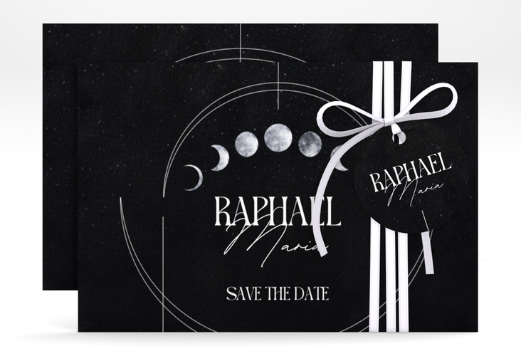 Save the Date-Karte Mondphase A6 Karte quer