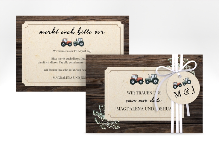 Save the Date-Karte Bauernhochzeit A6 Karte quer