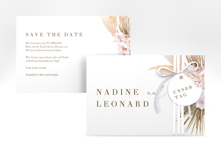 Save the Date-Karte Nude A6 Karte quer weiss