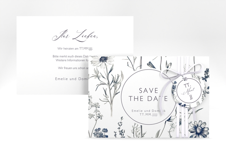 Save the Date-Karte Chinoiserie A6 Karte quer