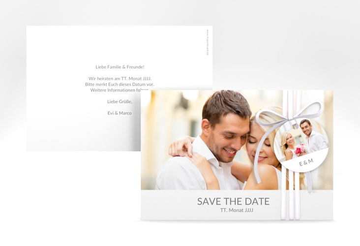 Save the Date-Karte Hochzeit Vista A6 Karte quer weiss
