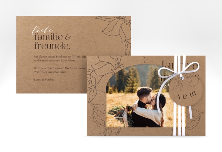 Save the Date-Karte Alpenblume A6 Karte quer hochglanz