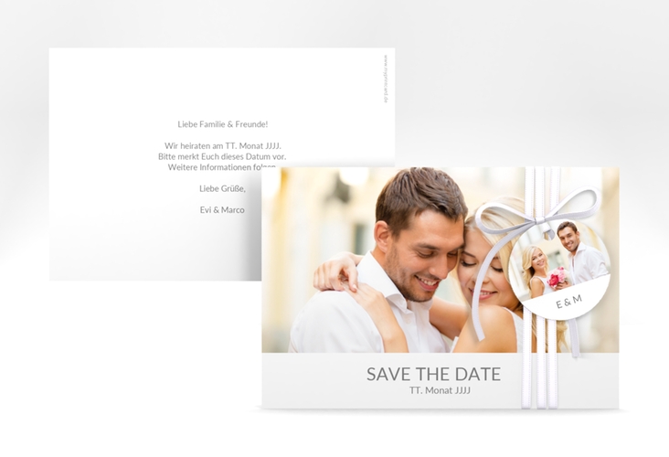 Save the Date-Karte Hochzeit Vista A6 Karte quer weiss