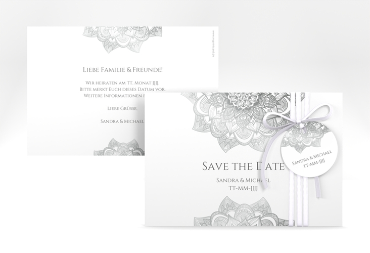 Save the Date-Karte Hochzeit Delight A6 Karte quer grau hochglanz