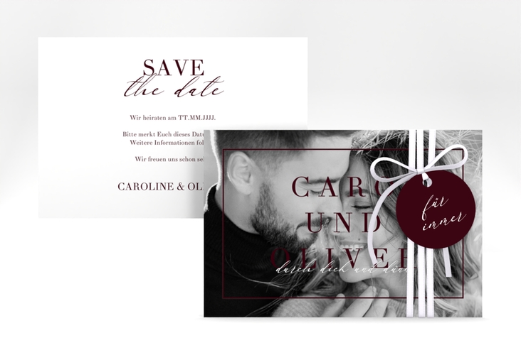 Save the Date-Karte Moment A6 Karte quer rot hochglanz