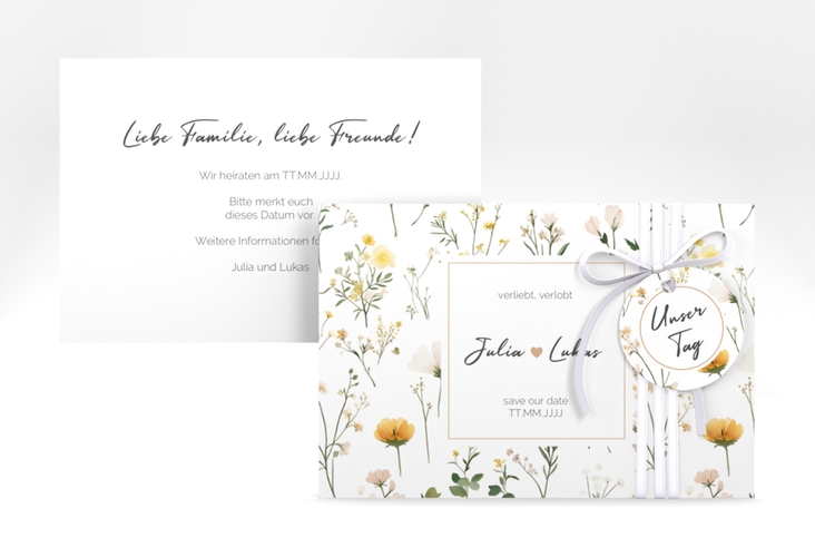 Save the Date-Karte Blumenwiese A6 Karte quer bunt hochglanz
