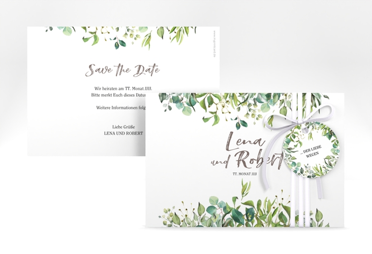 Save the Date-Karte Natural A6 Karte quer weiss