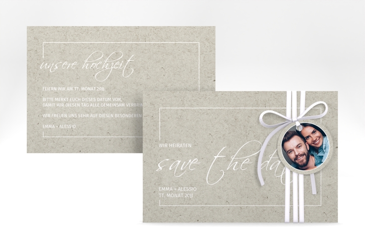 Save the Date-Karte Simple Line A6 Karte quer grau