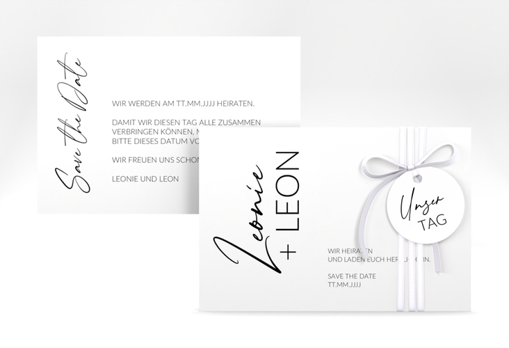 Save the Date-Karte Your Name A6 Karte quer weiss
