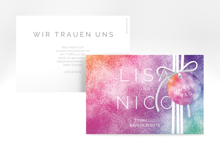 Save the Date-Karte Colorful A6 Karte quer