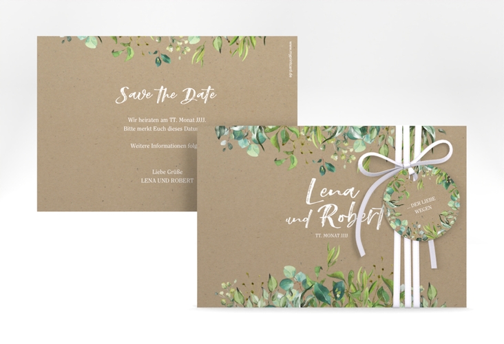 Save the Date-Karte Natural A6 Karte quer Kraftpapier
