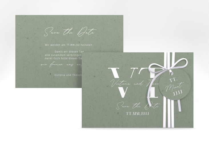 Save the Date-Karte Everlasting A6 Karte quer mit großen Initialen