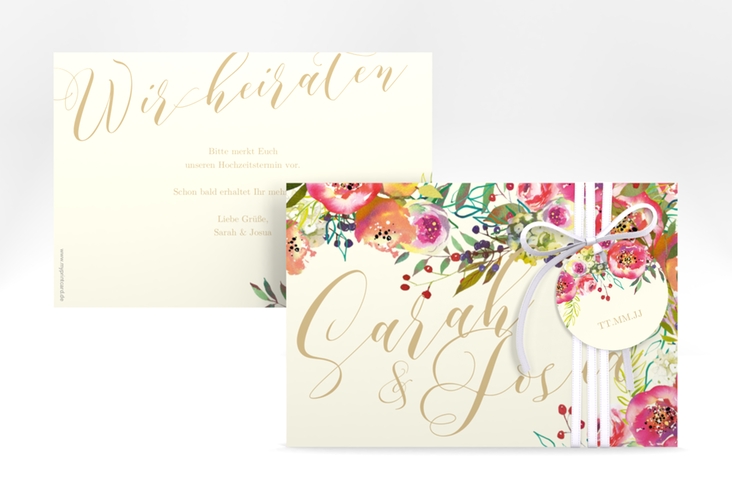 Save the Date-Karte "Flowerbomb" DIN A6 quer