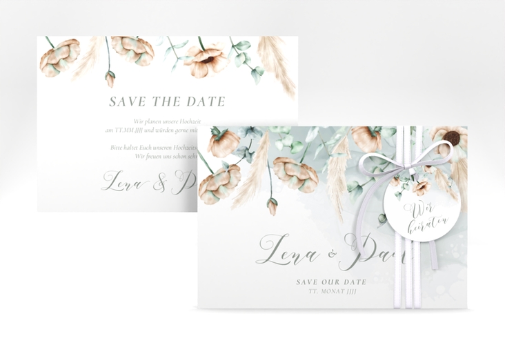 Save the Date-Karte Anemone A6 Karte quer