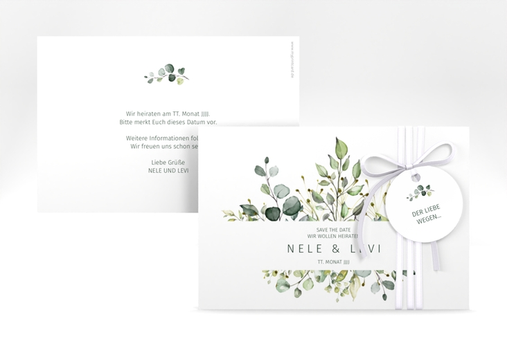 Save the Date-Karte Enchanting A6 Karte quer weiss hochglanz