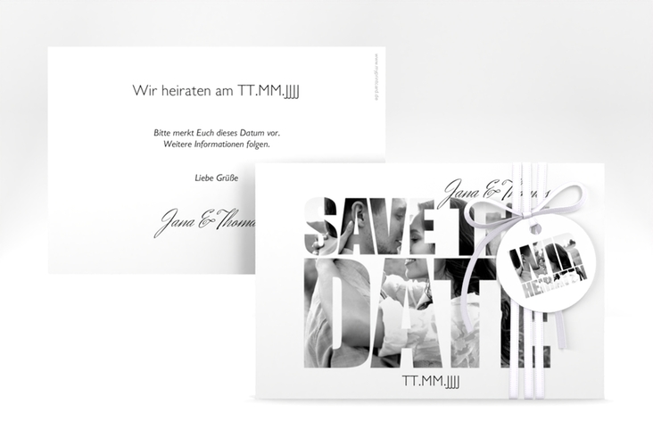 Save the Date-Karte Hochzeit Letters A6 Karte quer
