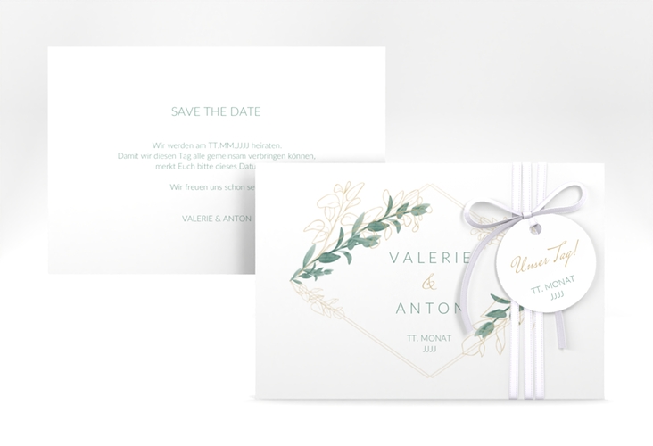 Save the Date-Karte Verde A6 Karte quer