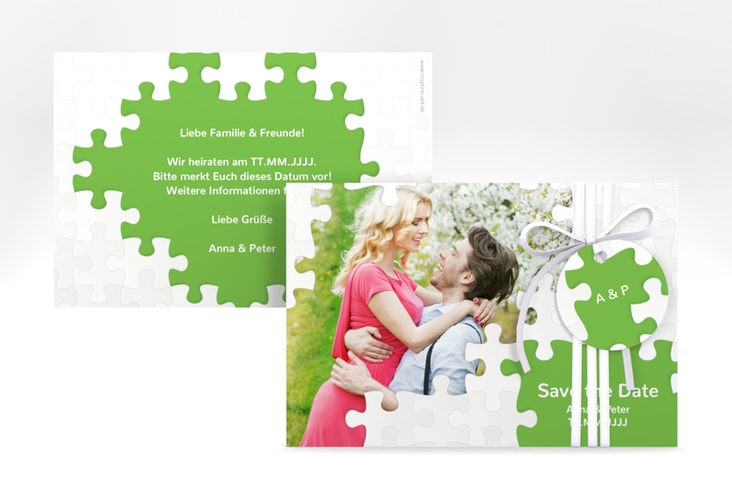Save the Date-Karte Hochzeit "Puzzle" DIN A6 quer