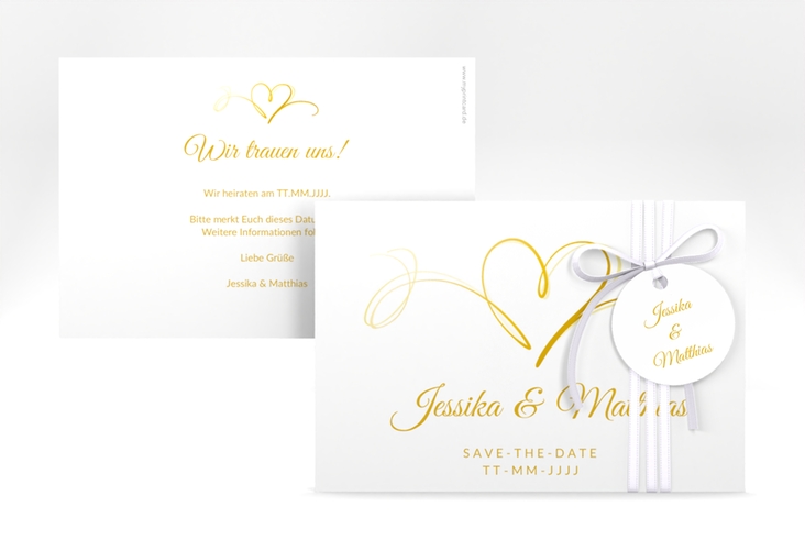 Save the Date-Karte Envie A6 Karte quer gold