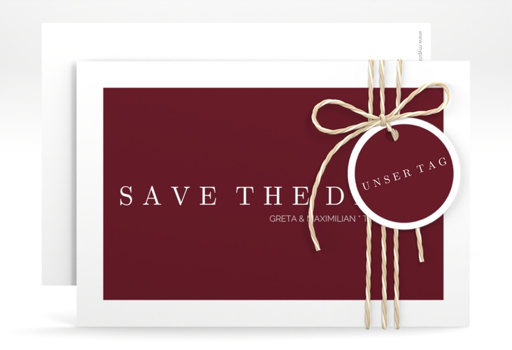 Save the Date-Karte Simply A6 Karte quer rot