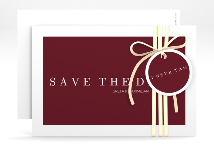 Save the Date-Karte Simply A6 Karte quer rot