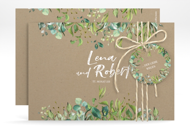 Save the Date-Karte Natural A6 Karte quer Kraftpapier