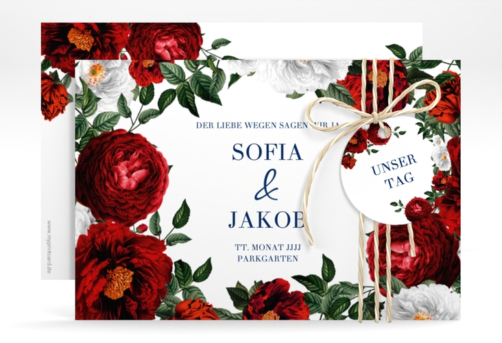 Save the Date-Karte Florista A6 Karte quer weiss hochglanz