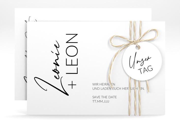 Save the Date-Karte Your Name A6 Karte quer weiss