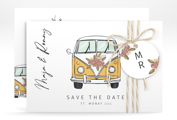 Save the Date-Karte Hochzeitsbulli A6 Karte quer