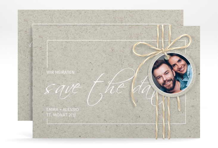 Save the Date-Karte Simple Line A6 Karte quer grau