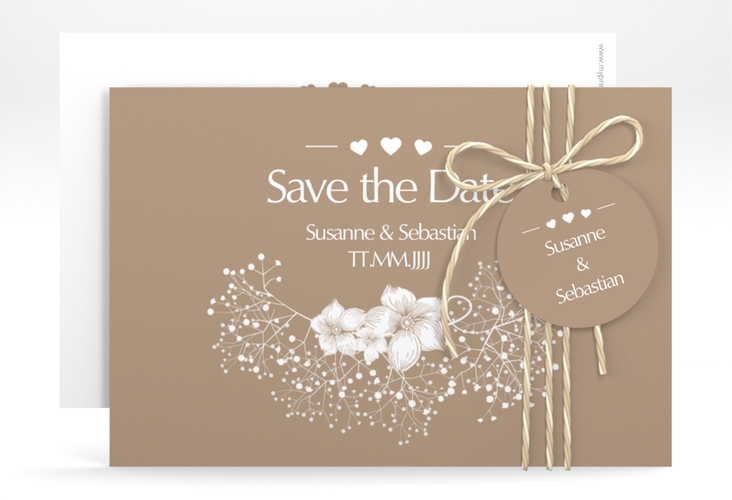 Save the Date-Karte Hochzeit Jena A6 Karte quer braun