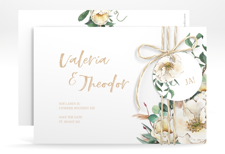 Save the Date-Karte Ivory A6 Karte quer weiss