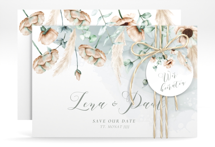 Save the Date-Karte Anemone A6 Karte quer
