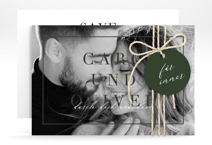 Save the Date-Karte Moment A6 Karte quer gruen hochglanz