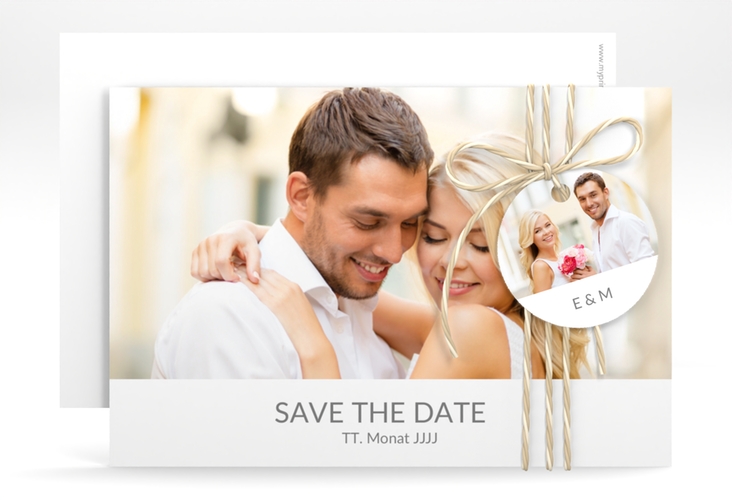 Save the Date-Karte Hochzeit Vista A6 Karte quer weiss