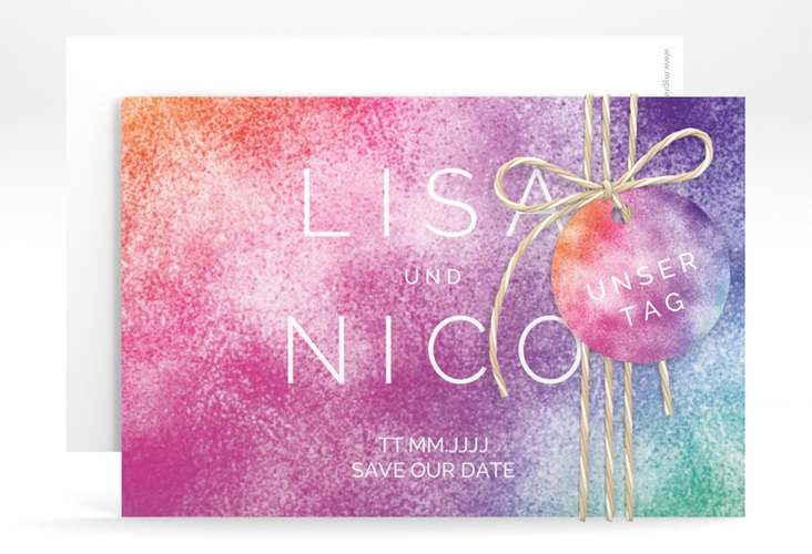 Save the Date-Karte Colorful A6 Karte quer