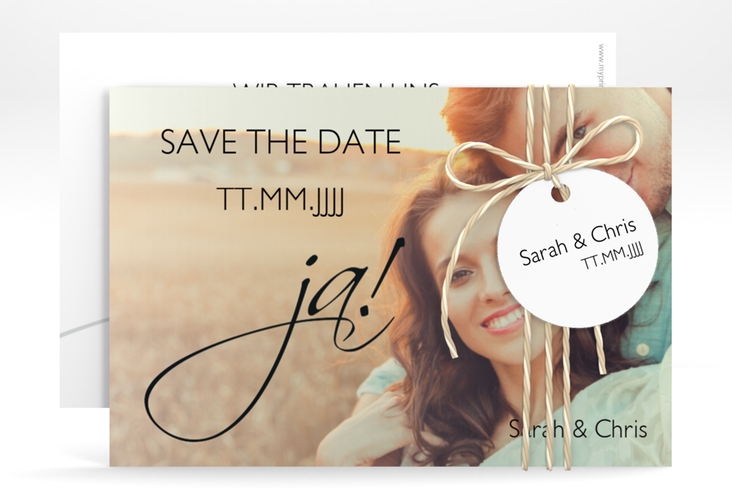 Save the Date-Karte Hochzeit Clarity A6 Karte quer hochglanz