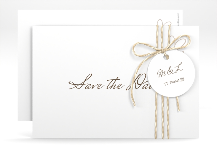 Save the Date-Karte Purity A6 Karte quer weiss