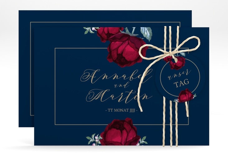 Save the Date-Karte "Peonies" DIN A6 quer