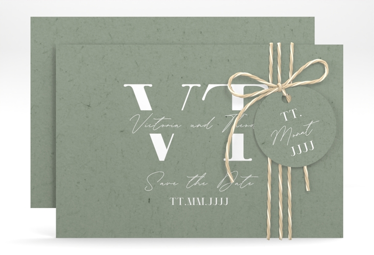 Save the Date-Karte Everlasting A6 Karte quer mit großen Initialen