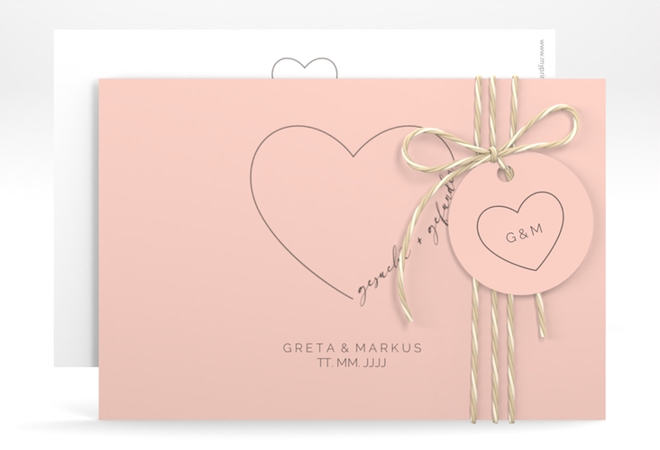 Save the Date-Karte Lebenstraum A6 Karte quer rosa
