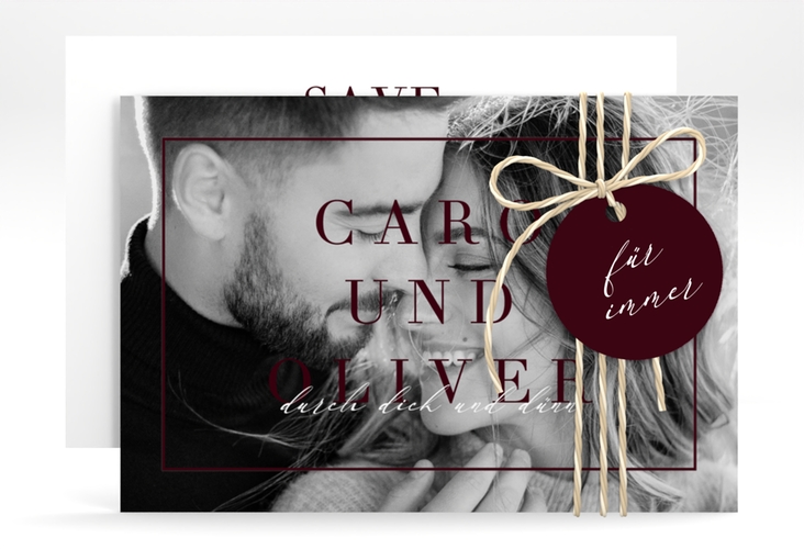 Save the Date-Karte Moment A6 Karte quer rot hochglanz