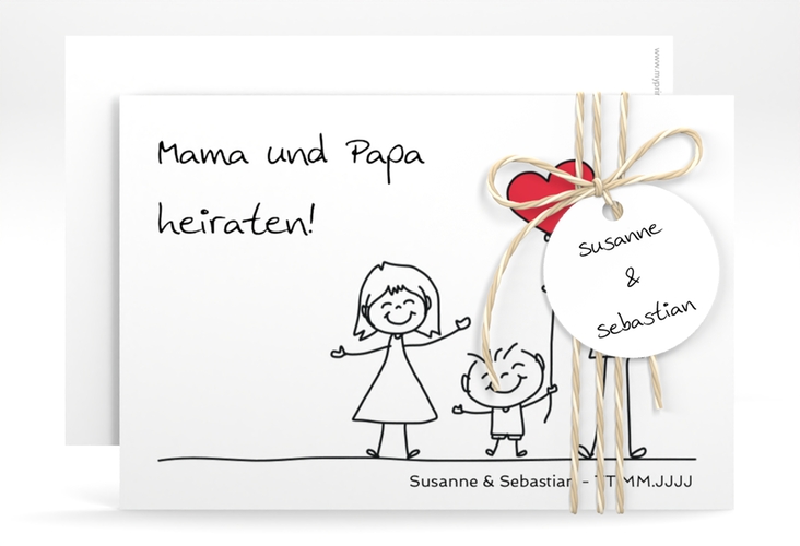 Save the Date-Karte Family A6 Karte quer hochglanz