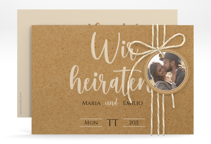 Save the Date-Karte Noble A6 Karte quer hochglanz mit elegantem Schriftzug