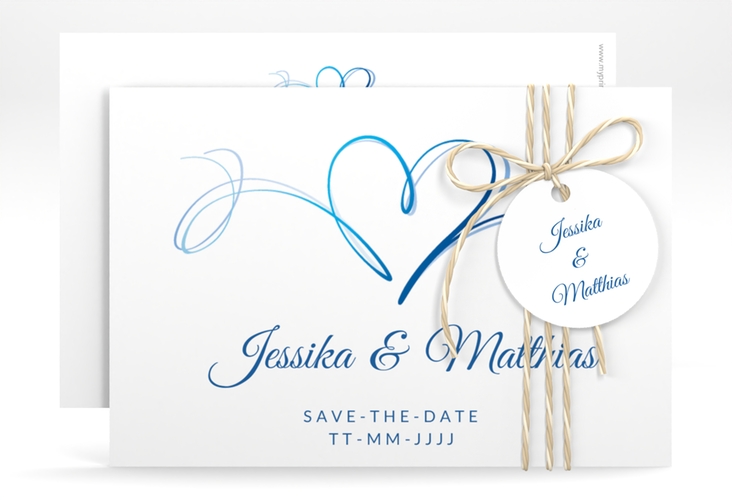 Save the Date-Karte Envie A6 Karte quer blau