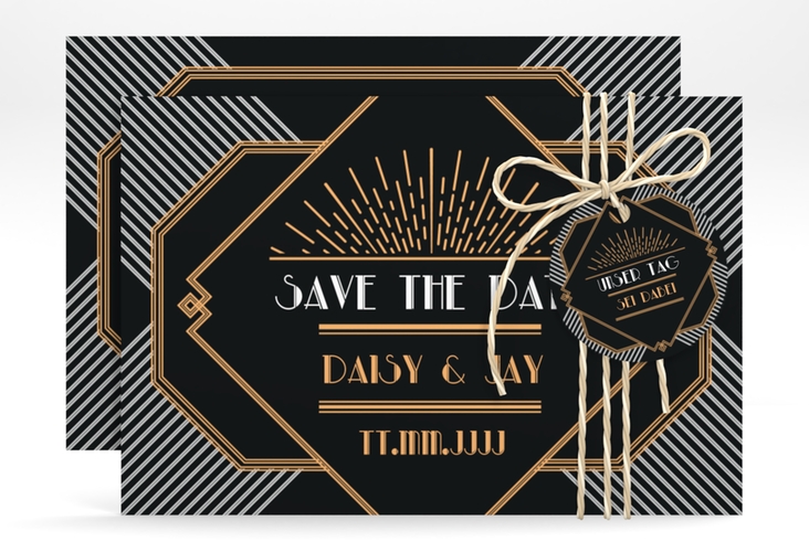 Save the Date-Karte Hochzeit Gatsby A6 Karte quer