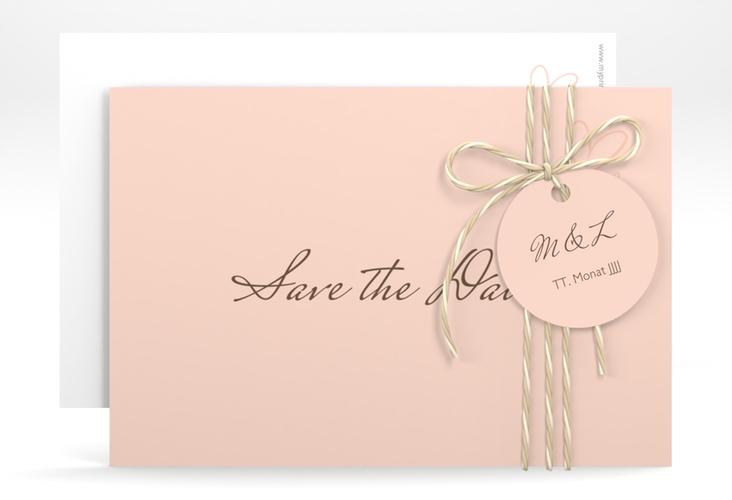 Save the Date-Karte Purity A6 Karte quer apricot hochglanz