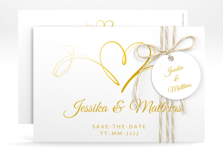 Save the Date-Karte Envie A6 Karte quer gold