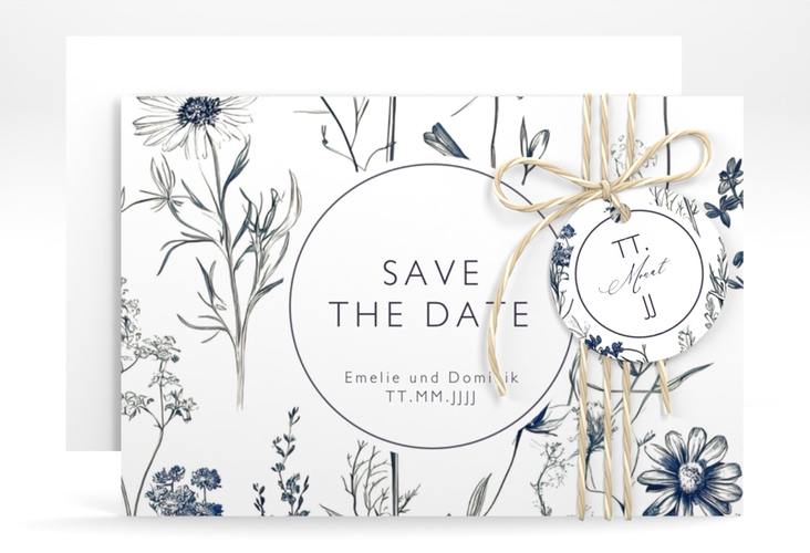 Save the Date-Karte Chinoiserie A6 Karte quer